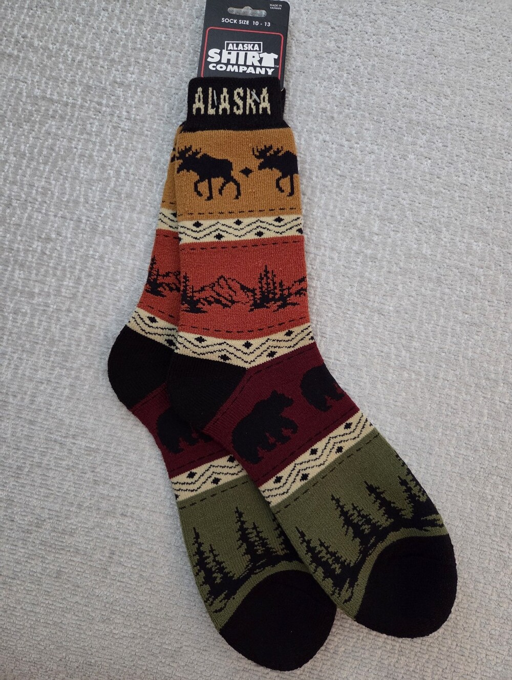 Alaska Moose & Bear Crew Socks
